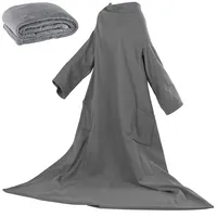 Wilson Gabor Fleece-Kuscheldecke mit Ärmeln: Mikrofaser, anthrazit, 150 x