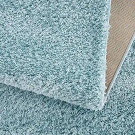 Carpet City "Pulpy 100" Gr. 7, blau, -240x340 cm - Shaggyteppich Langflor - Kettfäden - Schlafzimmerteppich Flauschig weich, mit Fransen, uni, viele Größen, Wohnzimmer, Schafzimmer