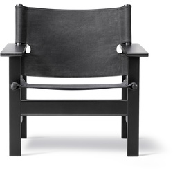 Fredericia The Canvas Chair, eiche schwarz lackiert / canvas schwarz