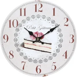 Wanduhr AMBIENTE HAUS "Wanduhr - Torte 28cm", bunt, B:28cm H:28cm T:3,5cm, Wanduhren