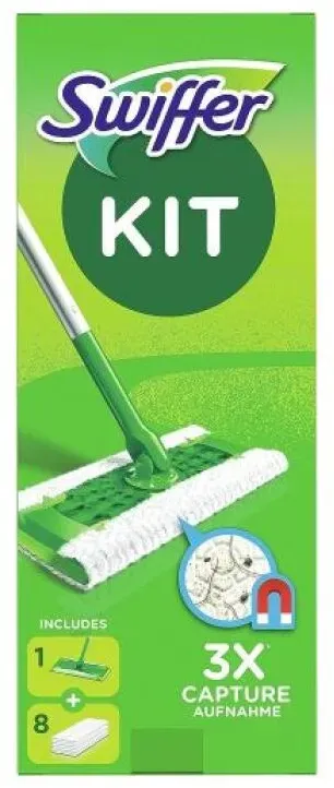 Swiffer Bodenwischer Starterset 1 Bodenwischer + 8 Trockene Bodentücher, 43011004