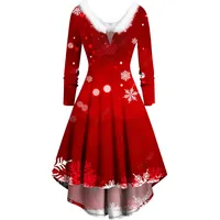 KOG Weihnachtskleid für Damen Sexy Langarm Vintage Weihnachtskleider Damen Etuikleid Damen Cocktailkleid Kleid Frauen Rockabilly Kleider Christmas Dresses Meine Bestellungen Anzeigen Wein XL - XL