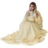 Decke mit armeln - beige