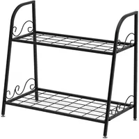 Costway 2-stufiger Pflanzenständer 60 x 30 cm Schwarz