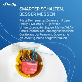 Shelly 1PM Gen4 Unterputz Relais max 16A 1 Kanal WLAN, Bluetooth, Matter, Zigbee Smart-Schalter 2er Pack