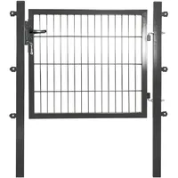 PEDDY SHIELD Solid Einzeltor Stahl Anthrazit mit Füllung für Doppelstabmatte 80 cm x 100 cm