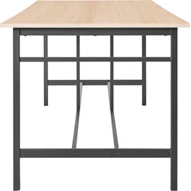 Home Affaire Esstisch HOME AFFAIRE "Sare", weiß (weiß geölt, schwarz, weiß geölt), B:200cm H:77cm T:85cm, Tische, Esstisch, mit Echtholzfurnier aus Eiche