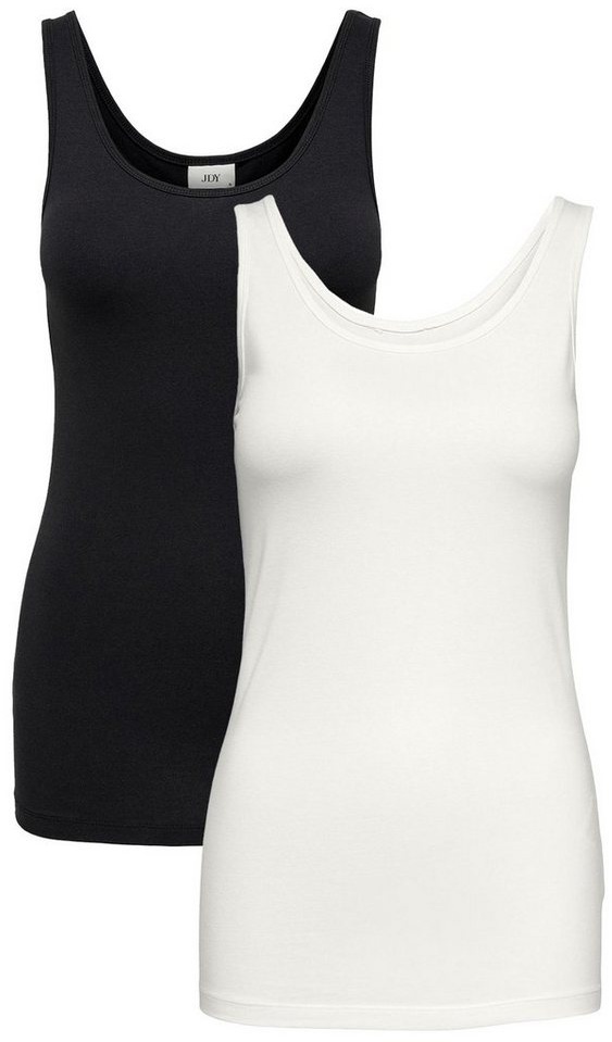 JACQUELINE de YONG Shirttop Tank Top 2-er Stück Pack Ärmelloses Basic Shirt Set JDYAVA (2-tlg) 4762 in Schwarz-Weiß schwarz|weiß M (38)