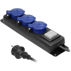 Steckdosenleiste Werkstatt mit Schalter Kabel 3m 3x2P+E Schuko 4212