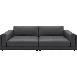 Big-Sofa 3C CANDY "Karalis mit extra großer Sitztiefe, elegantes Mega Sofa zum Relaxen", grau (anthrazit), B:294cm H:85cm T:150cm, 100% Leder, Sofas, auch in Cord- oder Leder-Bezug, lose Kissen, loungige Bequemlichkeit