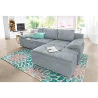 Ecksofa SIT & MORE "Labene L-Form" Sofas Gr. B/H/T: 270cm x 82cm x 90cm, Flachgewebe, Recamiere beidseitig montierbar, XL-ohne Bettfunktion-ohne Bettkasten-mit Federkern, grau (hellgrau) wahlweise mit Bettfunktion und Bettkasten, auch als XXL-Variante