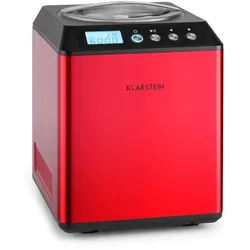 Vanilla Sky Eiscreme-Maschine Kompressor 2l 180W Edelstahl rot Rot