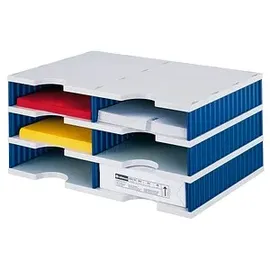 Styro Sortierstation Styrodoc grau/blau mit 6 Fächern