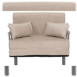 Mendler Schlafsessel HWC-K29, Klappsessel Schlafsofa Gästebett, Liegefläche 190x100cm, Stoff Chenille (370g/m2) ~ creme