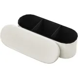 Vevor Sitzhocker oval mit Stauraum 11 x 38 x 38 cm Beige