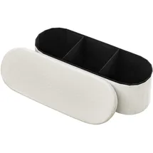 Vevor Sitzhocker oval mit Stauraum 11 x 38 x 38 cm Beige