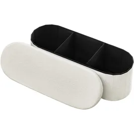 Vevor Sitzhocker oval mit Stauraum 11 x 38 x 38 cm Beige