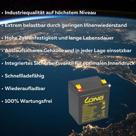 KungLong Bleiakku 12V 4,5Ah kompatibel Medizinkühlschrank AGM VdS