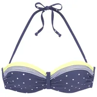 LASCANA Bügel-Bandeau-Bikini-Top Damen Blau/Gelb 38 Cup C