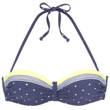 LASCANA Bügel-Bandeau-Bikini-Top Damen Blau/Gelb 38 Cup C