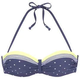 LASCANA Bügel-Bandeau-Bikini-Top Damen Blau/Gelb 38 Cup C