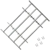 vidaXL Fenstergitter Verstellbar für Fenster 2 Stk. 1000-1500 mm Silber