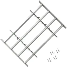 vidaXL Fenstergitter Verstellbar für Fenster 2 Stk. 1000-1500 mm Silber