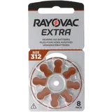 Rayovac 1000x Extra Advanced Gr. 312 Hörgerätebatterien 8er Blister PR41 Braun 24607 312AUX-8XEMF