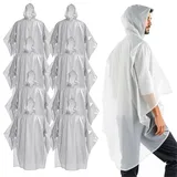 Outdoorn 50x Einweg Regenjacke & Regenponcho mit Kaputze - Regenjacke mit Kapuze - Universalgröße: transparent und wasserdicht