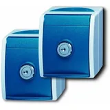 Busch-Jaeger Schuko-Steckdose 2xAP 2 SCHUKO Steckdose, grau/blaugrün 20/20 EWSL-53