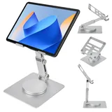 Dtenlur Tablet Ständer Aluminium Tablethalter Faltbarer Universeller Schreibtischhalter Tablet Stand 360°Drehbarer Tablet-ständer für Mobiltelefone/Tablets mit Bildschirmdiagonalen von 4 bis 13 Zoll