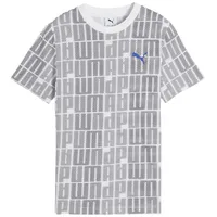 Puma Jungen Logo Lab AOP Tee B Hemd, Puma Weiß, 128 EU