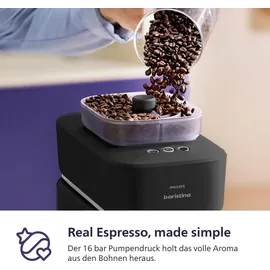 Philips Baristina Espressomaschine BAR320/60 mit Bean Swap Schwarzgrau / Schwarz