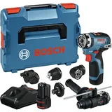 Bosch GSR 12V-35 FC inkl. 4 x Aufsatz + 2 x 3,0 Ah + L-Boxx