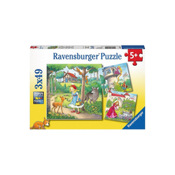 Ravensburger Puzzle 3er Set Puzzle, je 49 Teile, 21x21 cm, Rapunzel,, Puzzleteile