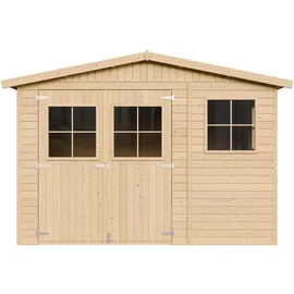 TIMBELA Gartenhaus 3,35 x 2,68 m Natur