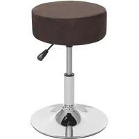 Mendler Hocker HWC-C22 Wildlederimitat Ø 35 cm Dunkelbraun