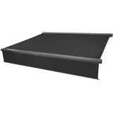Mendler Elektrische Vollkassetten-Markise T124, 4x3m ausfahrbarer Volant ~ Polyester anthrazit, grau