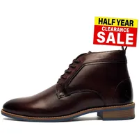 Hush Puppies Declan Herren Leder Stiefel Smart Freizeit Stiefeletten Brown