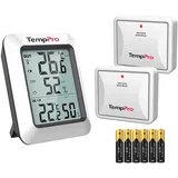 TempPro Funk Thermometer Hygrometer Innen Außen mit Außensensor