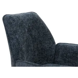 Mendler Esszimmerstuhl HWC-G67 Chenille dunkelblau