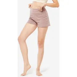 Shorts Yoga Damen Baumwolle - braun, braun|rosa, M