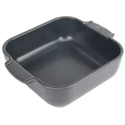 Peugeot Auflaufform APPOLIA Keramik quadratisch, 21 x 21 x 5,4 cm, Ideale Keramikschale für die Fertigung von kleineren Speisen, Farbe: schiefergrau