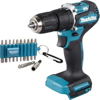 Makita DHP 487 Z Akku Schlagbohrschrauber 18 V 40 Nm Brushless + 22 tlg. Bit Set - ohne Akku, ohne Ladegerät