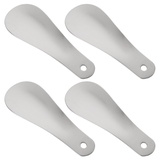 DecorDwell Edelstahl Schuhanzieher,schuhlöffel kinder,Shoe Horn Metall,Mini Schuhlöffel Metall,10CM/3.9in schuhlöffel klein für Mann, Frau, Kind Und Alter Man,mit Löchern zum Aufhängen (4Stück)