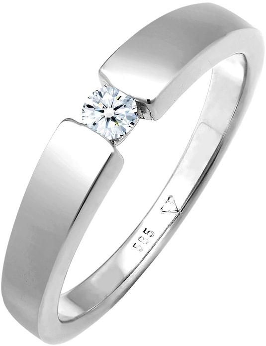 Elli DIAMONDS Verlobungsring Diamant (0.11 ct.) 585 Weißgold Ringe Damen