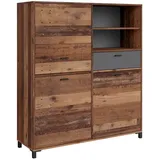 byLIVING Highboard Breite 126 cm, Old-Wood-Optik, anthrazit