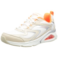 SKECHERS Damen Tres-air Terti-airy Sneaker, Natural Duraleather White Mesh Orange Tri, 37