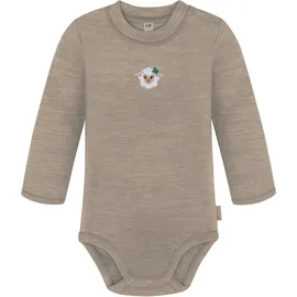 normani Outdoor Sports Baby Merino Langarmbody Tuai in Beige | Gr.: 62