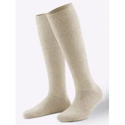 Kompressionsstrümpfe WÄSCHEPUR, Damen, Gr. 3/42, beige, 60% Baumwolle, 28% Polyamid, 12% Elasthan, Socken